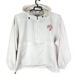 Mens White Champion Spartans B Hoodie Jacket 1/4 Zip Long Sleeve XL